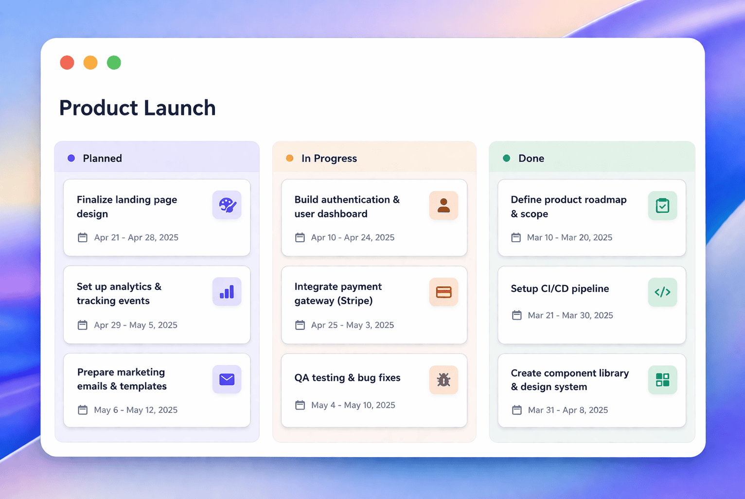Channel-wise Kanban board