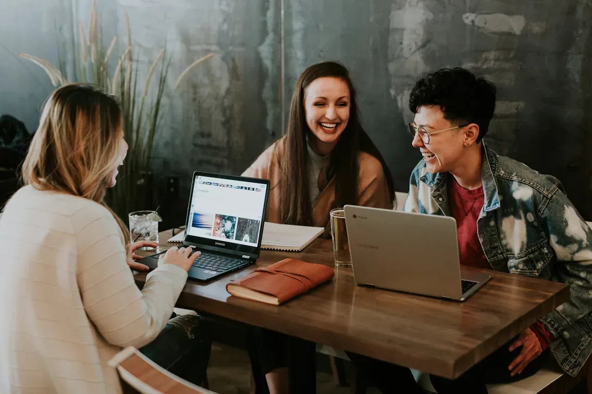 Cross-functional team collaborating on a digital product