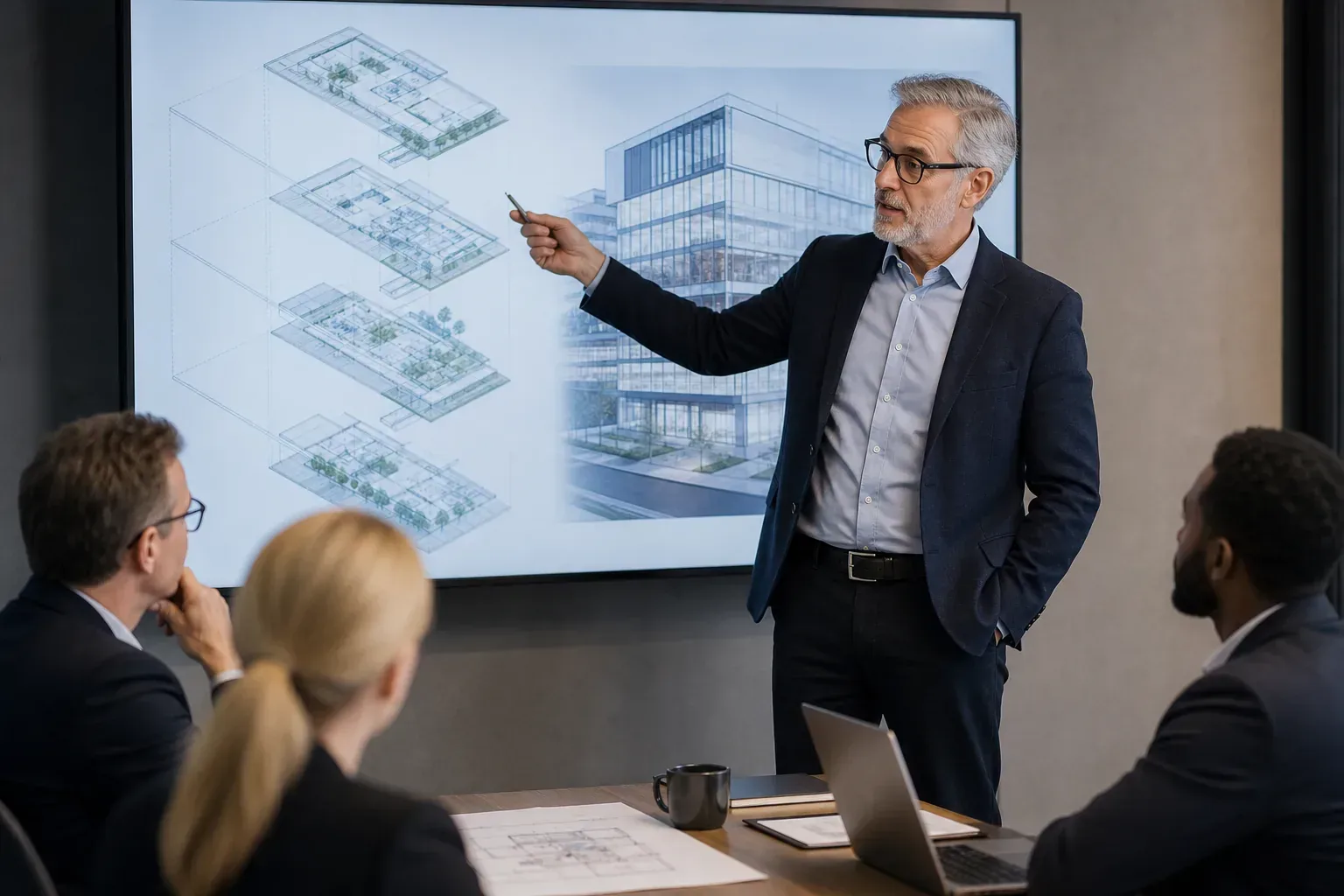 Architect explaining an extended enterprise delivery model